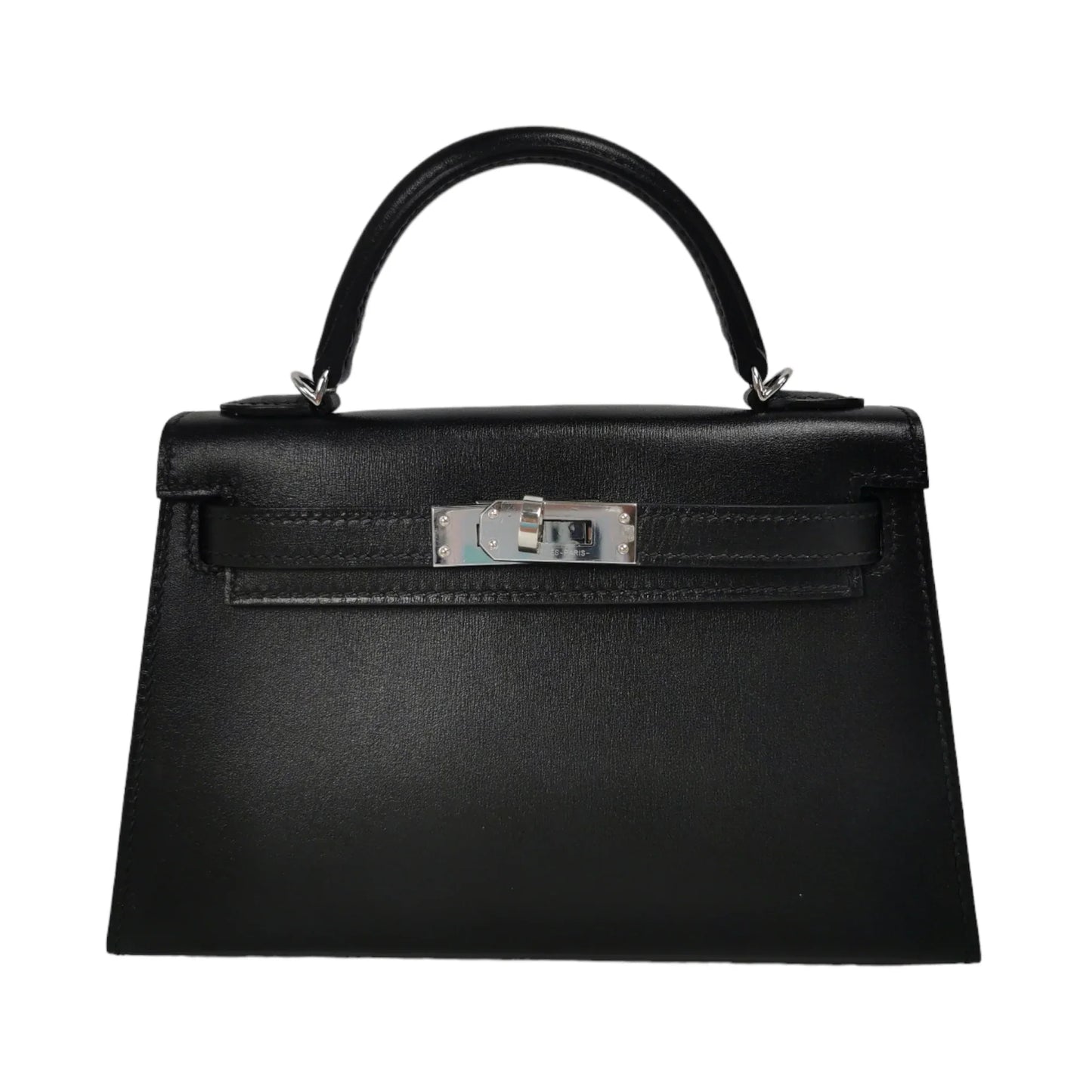 HermÃƒÆ’Ã‚Â¨s Kelly Mini Black Box Calfskin Palladium
