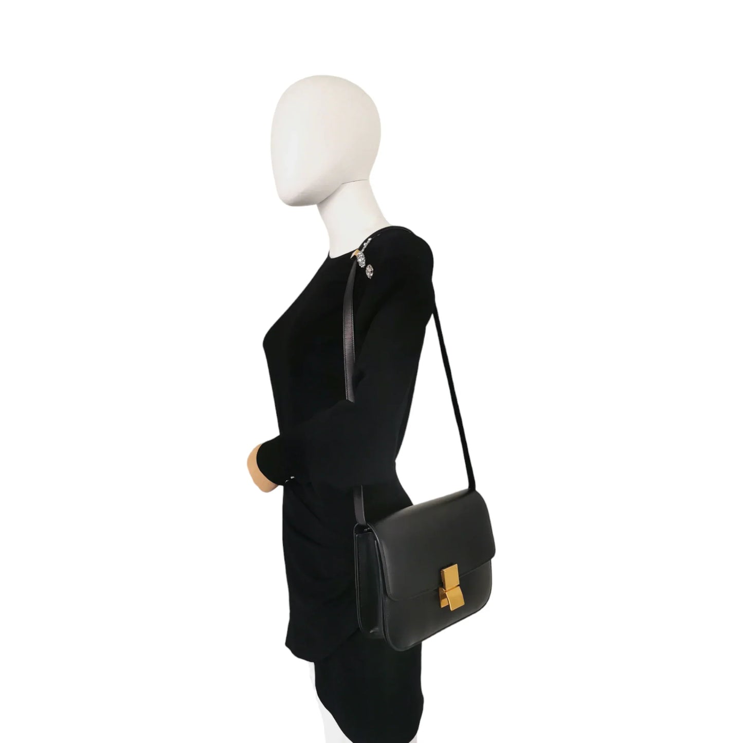 Celine Classic Medium Black Box Calfskin