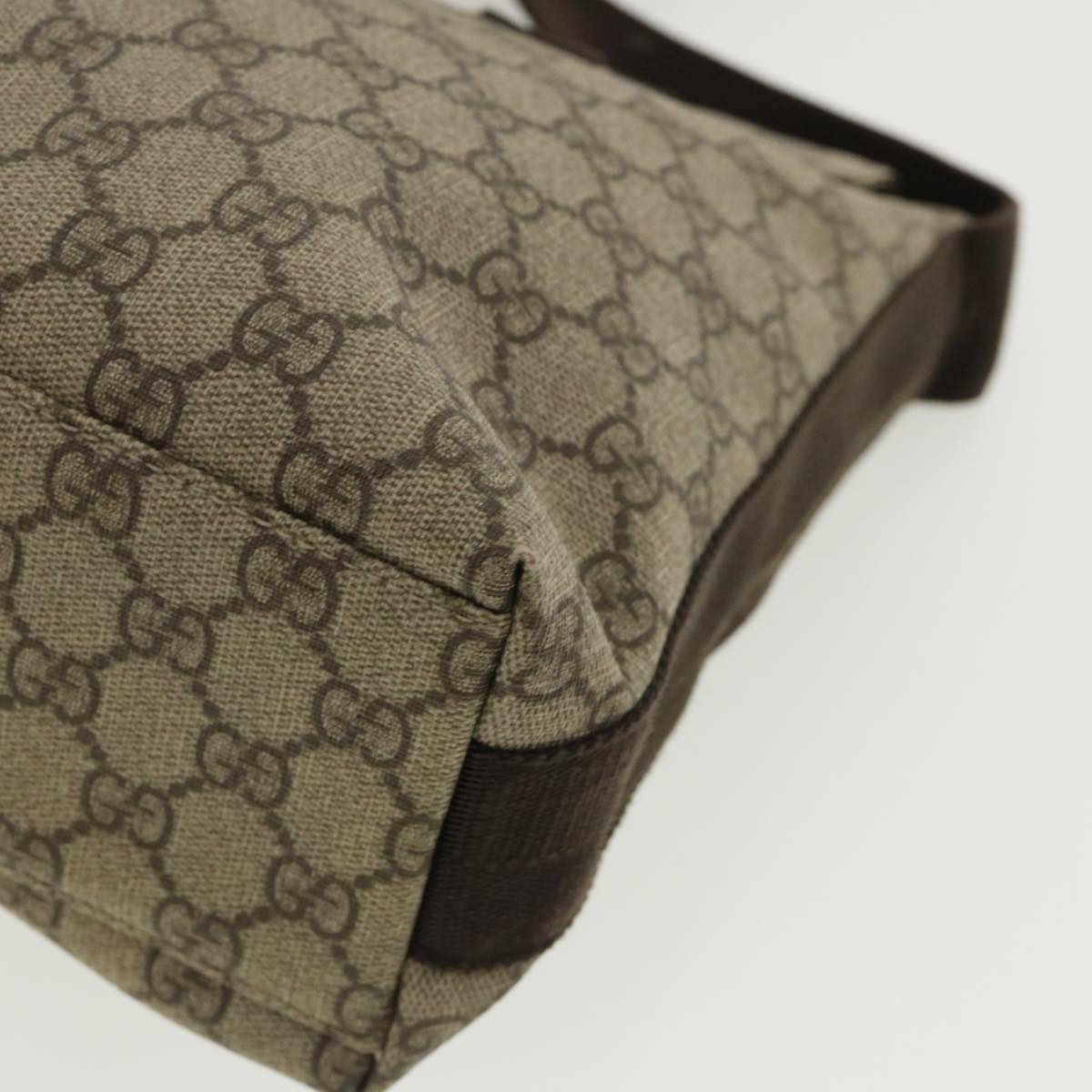 GUCCI GG Canvas Shoulder Bag PVC Leather Beige ro507