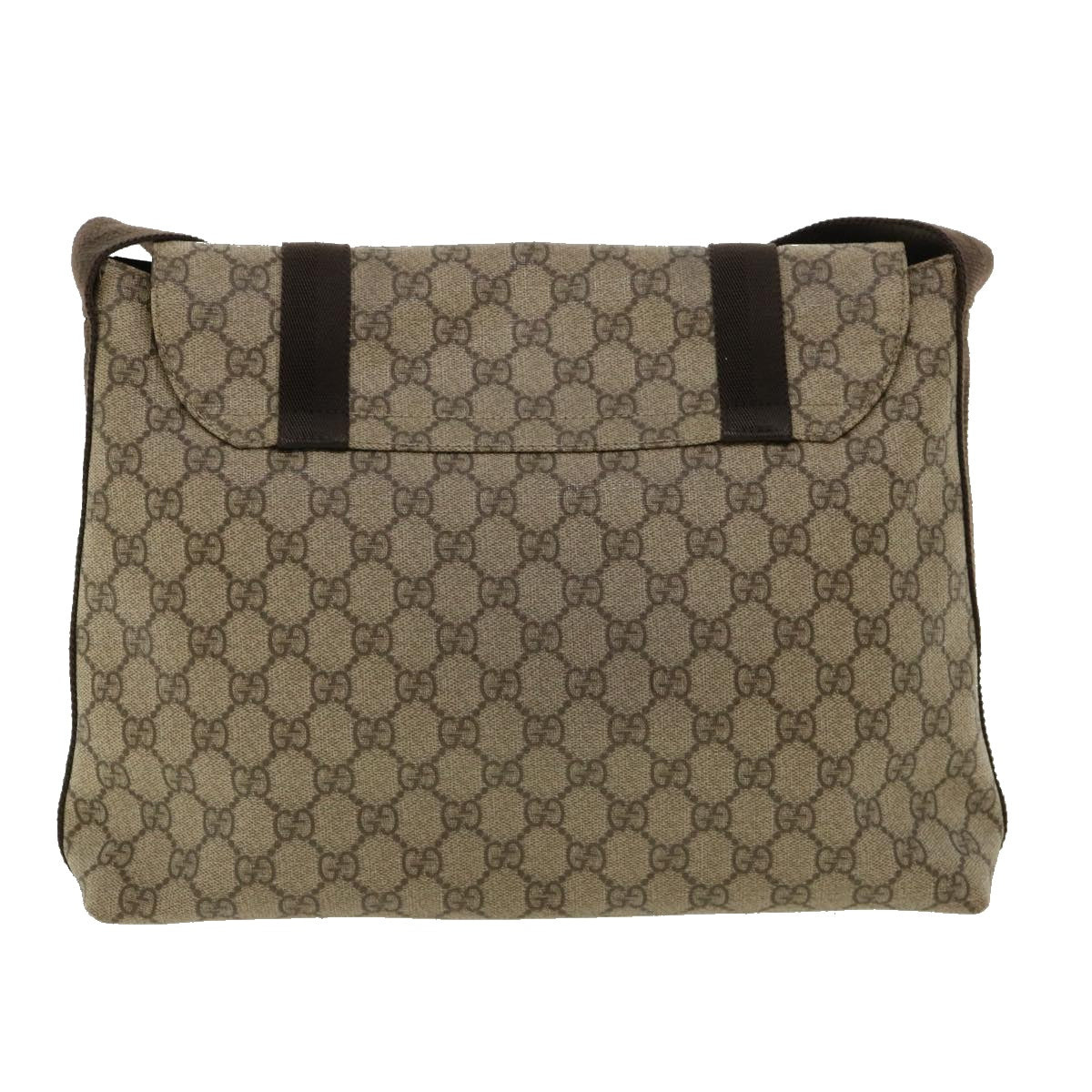 GUCCI GG Canvas Shoulder Bag PVC Leather Beige ro507