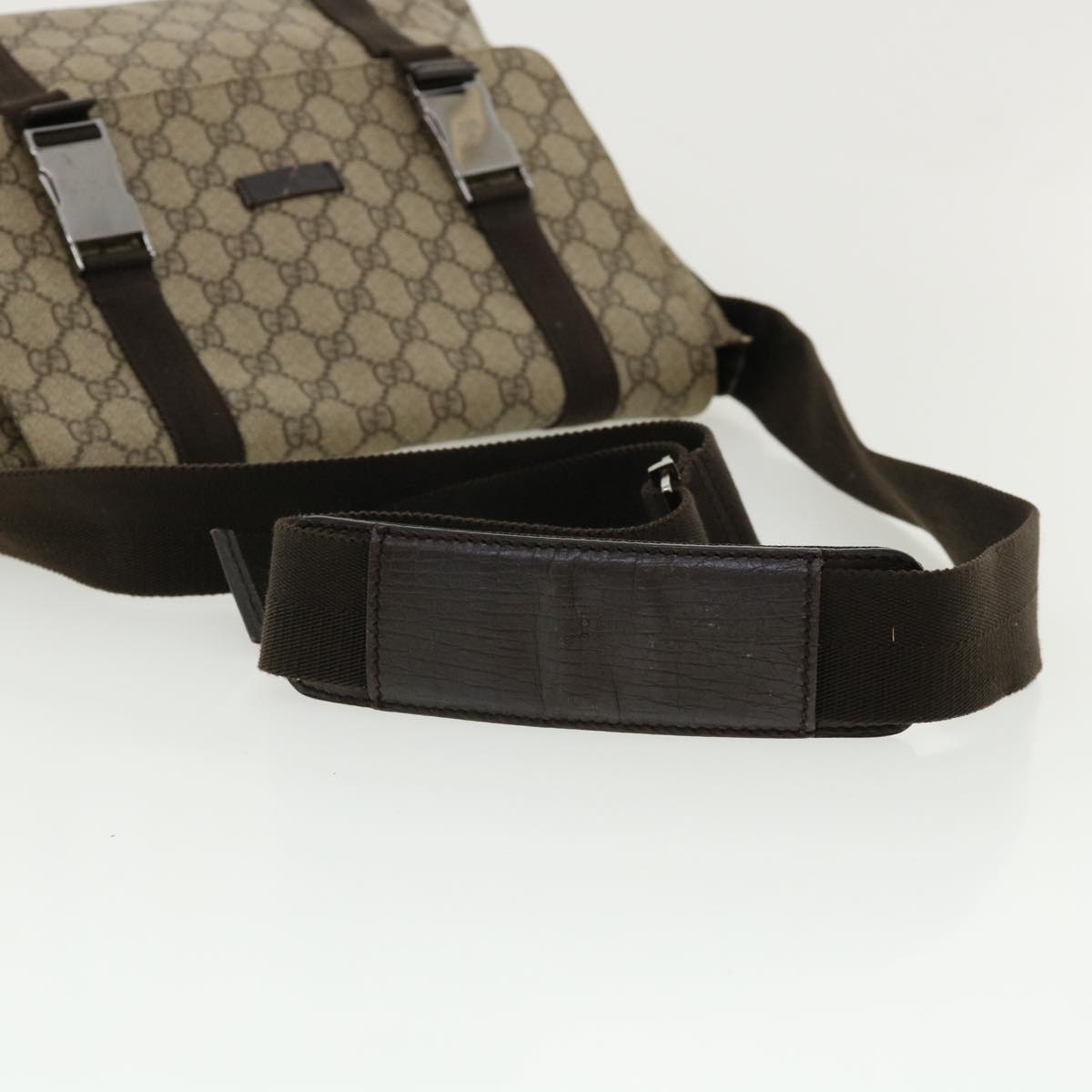 GUCCI GG Canvas Shoulder Bag PVC Leather Beige ro507