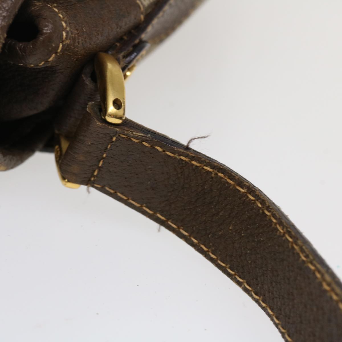 GUCCI GG Canvas Shoulder Bag PVC Leather Beige ro842