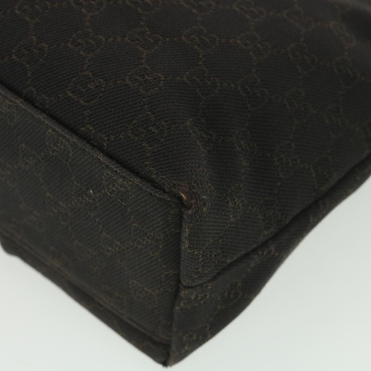 GUCCI GG Canvas Hand Bag Dark Brown 105650 ro900