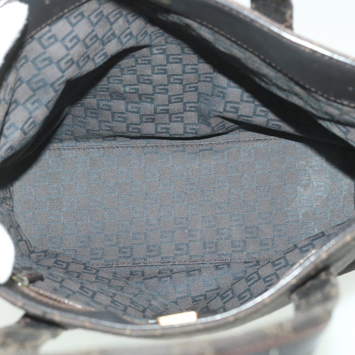 GUCCI GG Canvas Hand Bag Dark Brown 105650 ro900