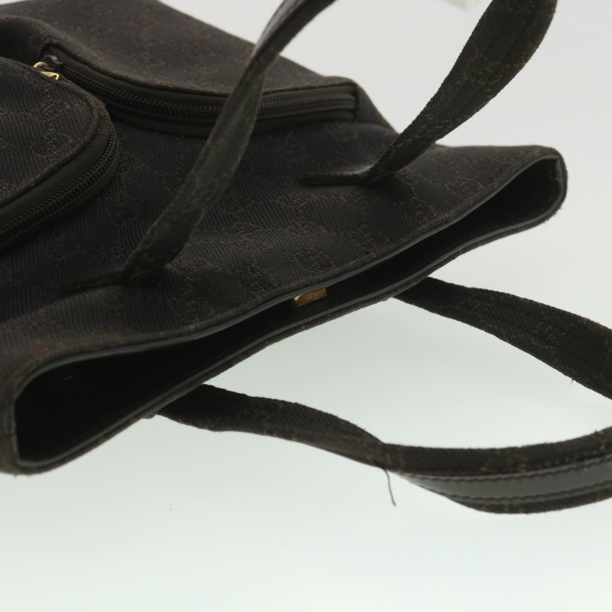 GUCCI GG Canvas Hand Bag Dark Brown 105650 ro900