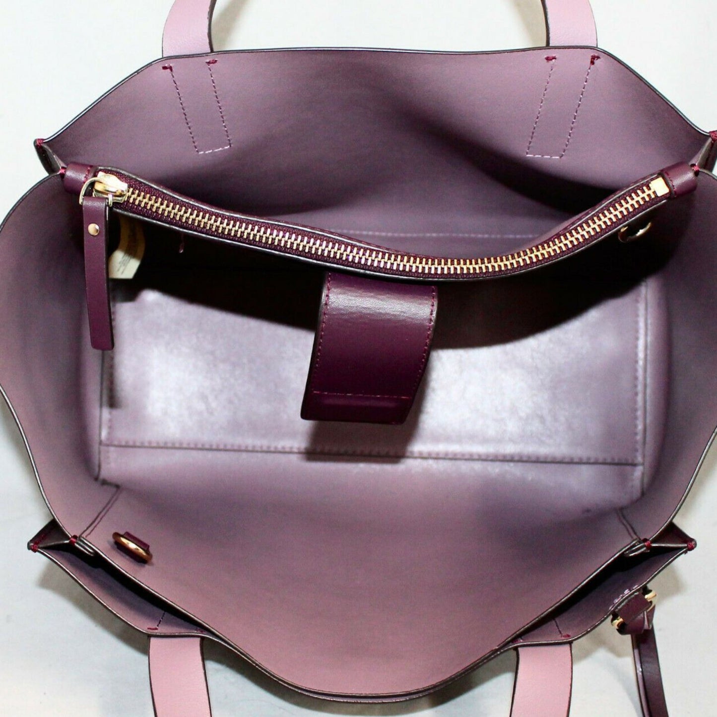 KATE SPADE NEW YORK Deep Purple Plum Putnam Drive Small Nelle Leather Tote Bag and Deep Plum Purple Braylon Putnam Drive Wallet