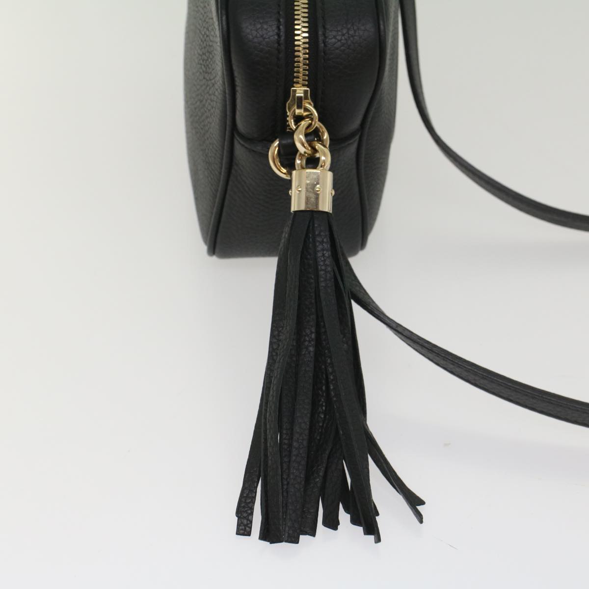 GUCCI Soho Shoulder Bag Leather Black 308364 S236