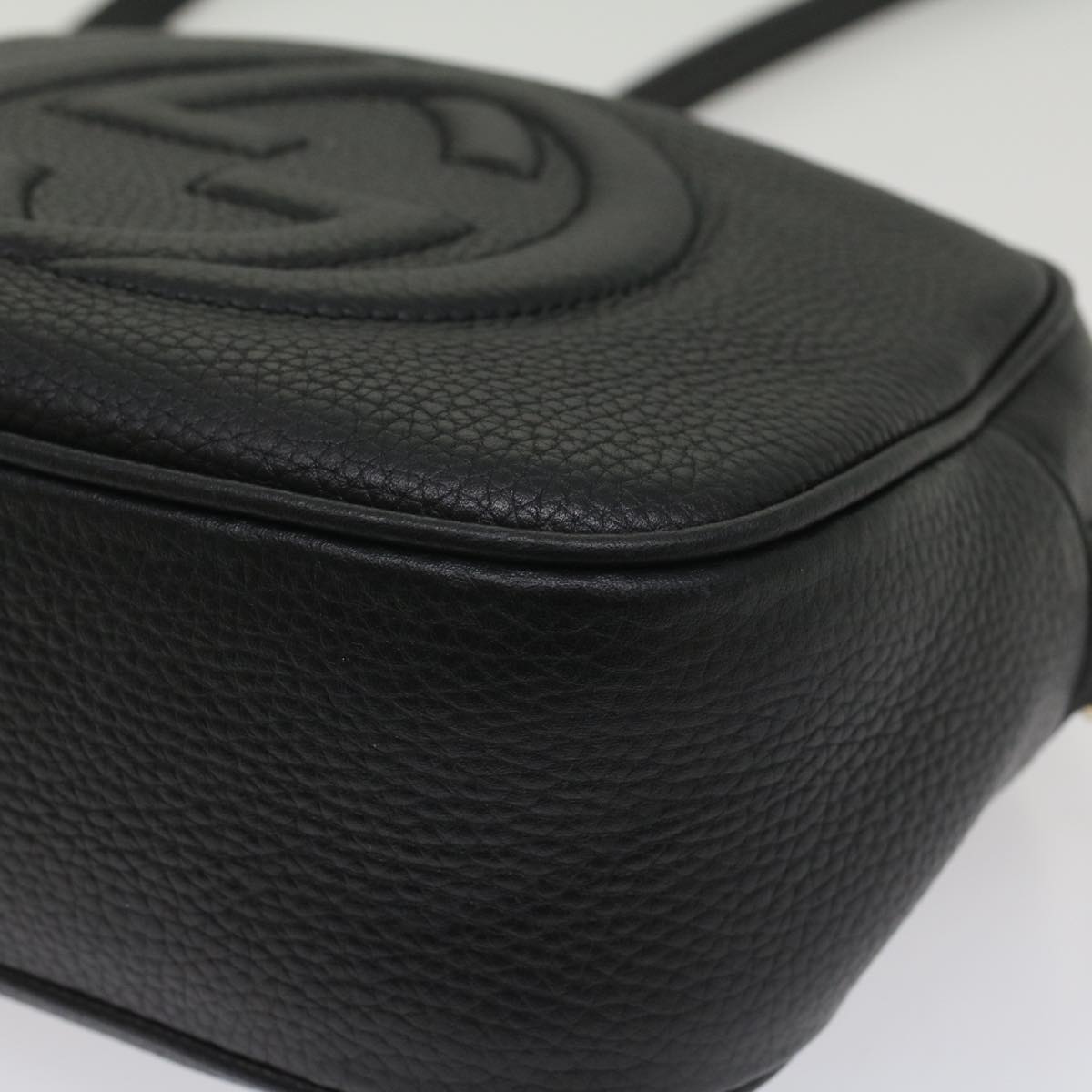 GUCCI Soho Shoulder Bag Leather Black 308364 S236