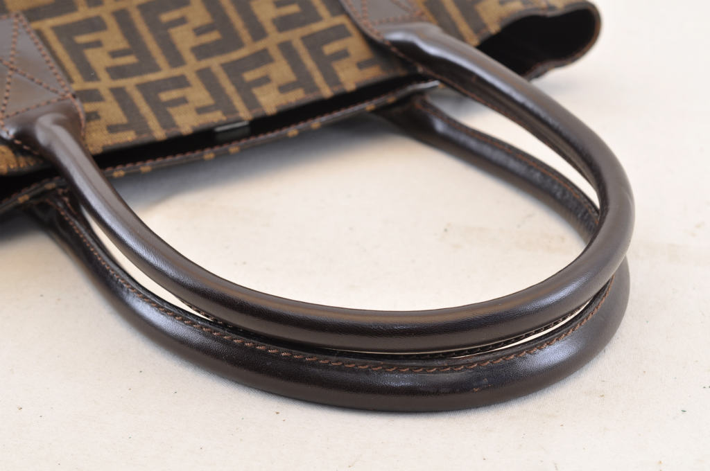FENDI Zucca Canvas Tote Bag Brown am1300s