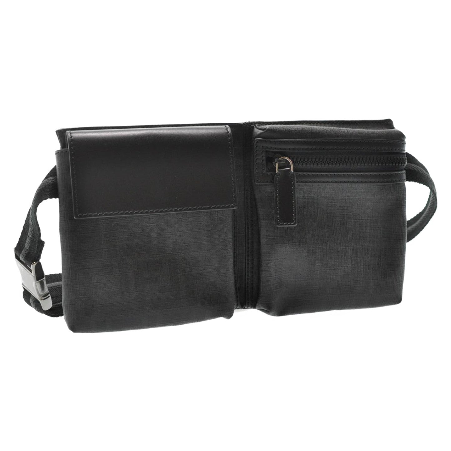 FENDI Zucca Leather Waist Bag Leather Black am1321s