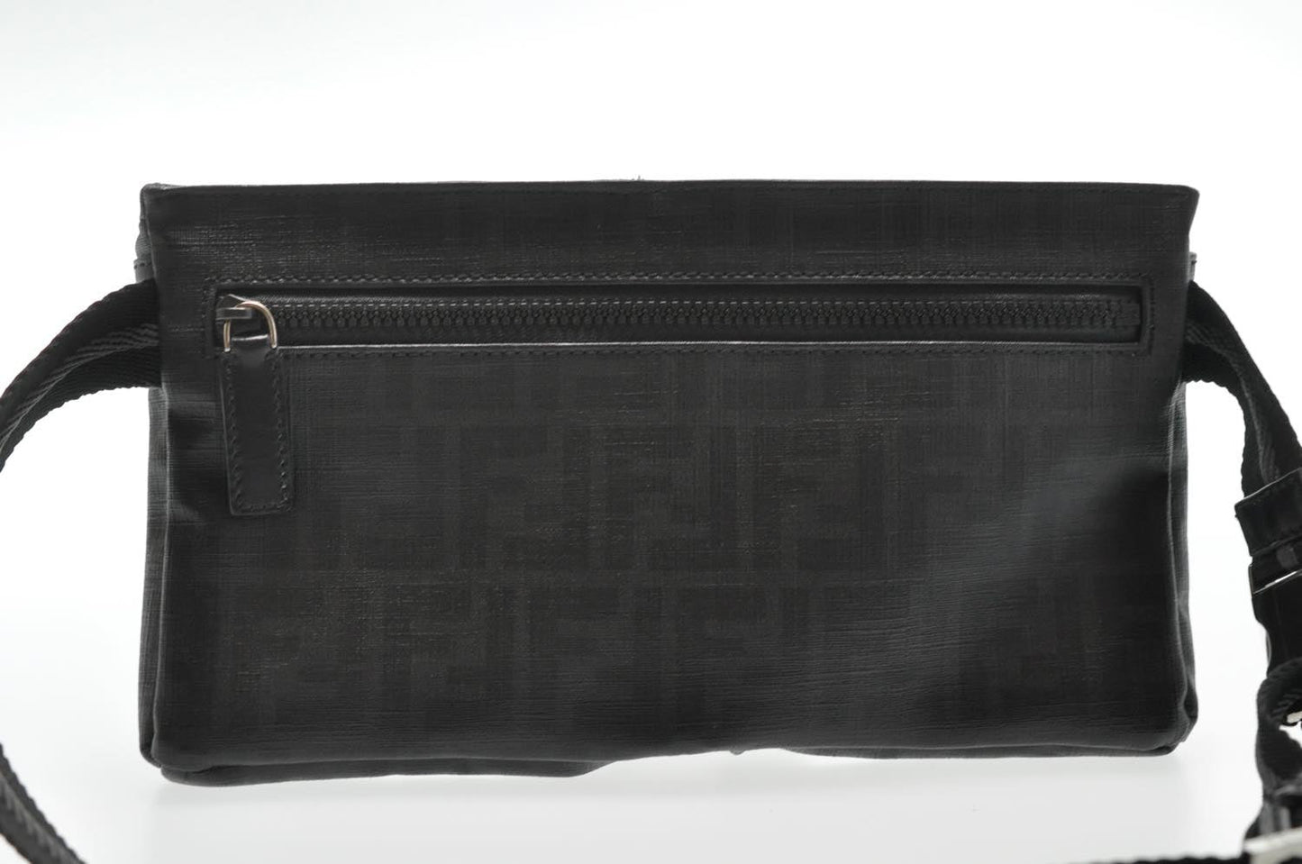 FENDI Zucca Leather Waist Bag Leather Black am1321s