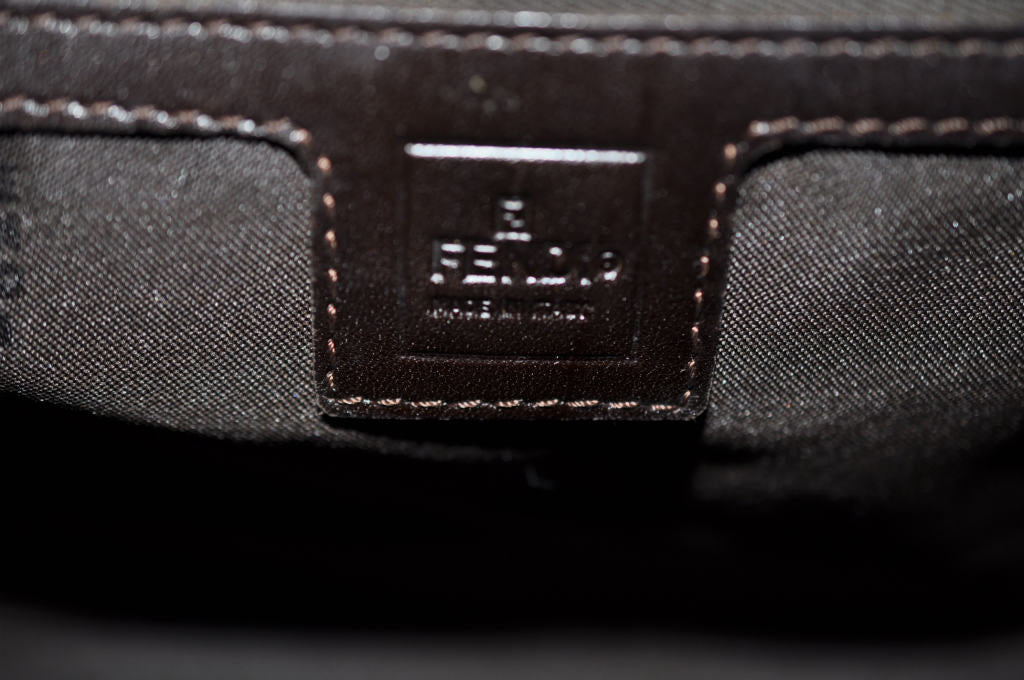 FENDI Zucca Canvas Hand Bag Brown Black am1412s