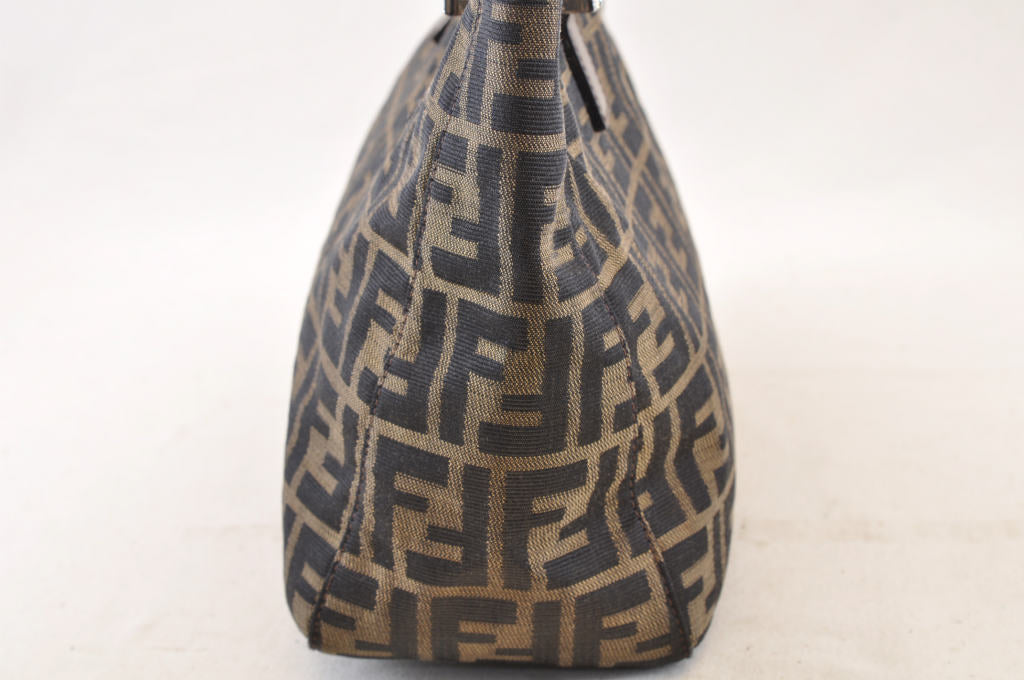 FENDI Zucca Canvas Hand Bag Brown Black am1412s