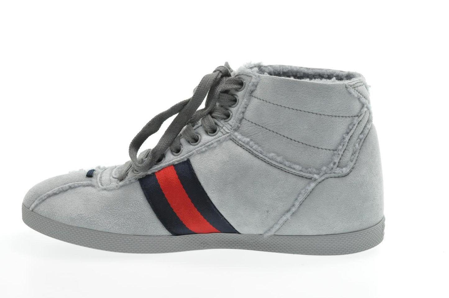 GUCCI Sherry Line shoes Suede 5 1/2 Red Navy am2614s