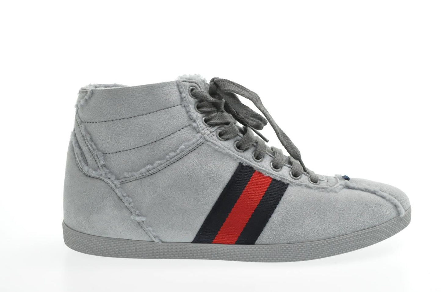 GUCCI Sherry Line shoes Suede 5 1/2 Red Navy am2614s