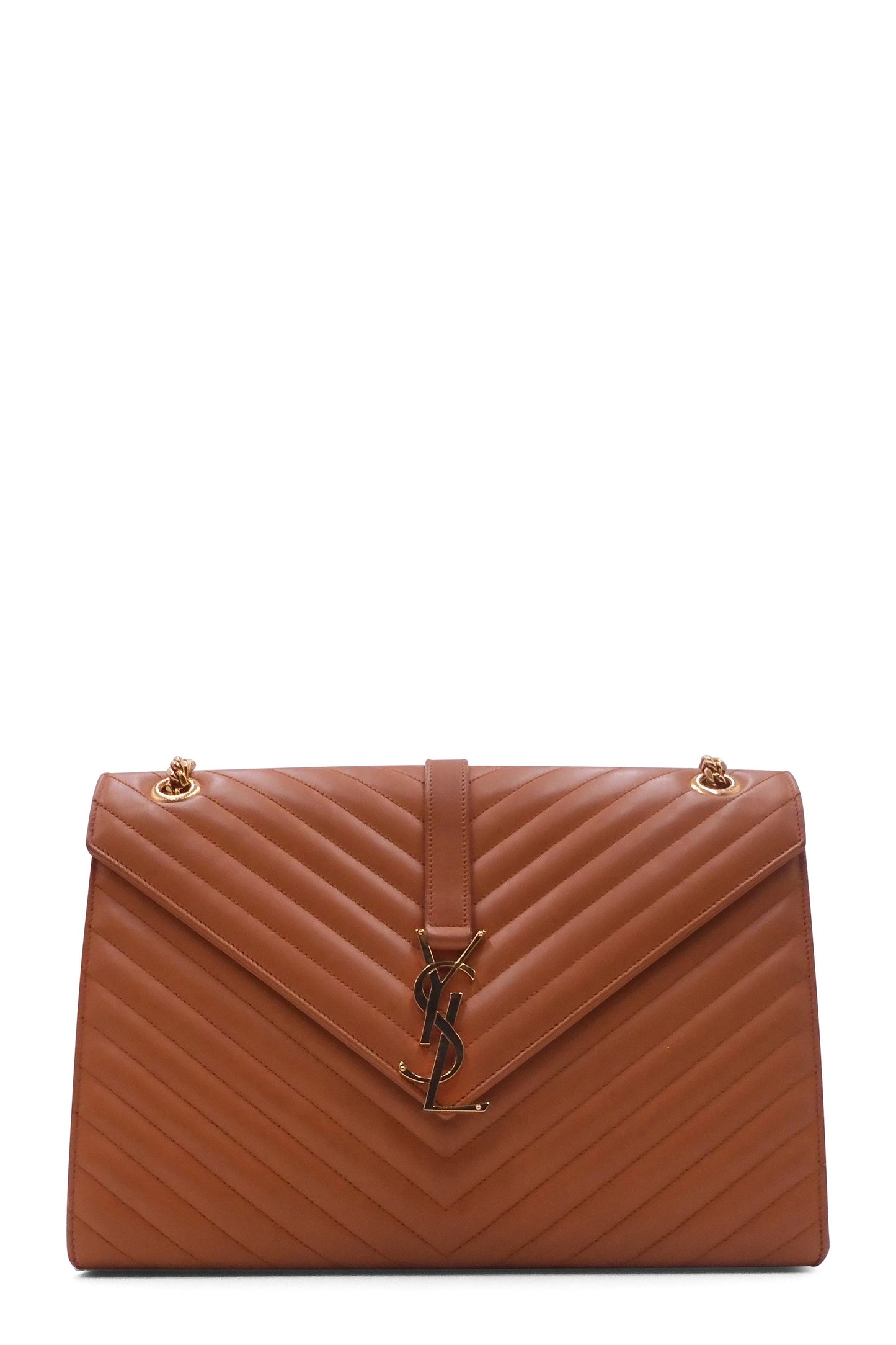 Large Matelasse Monogram Envelope Bag Burnt Orange