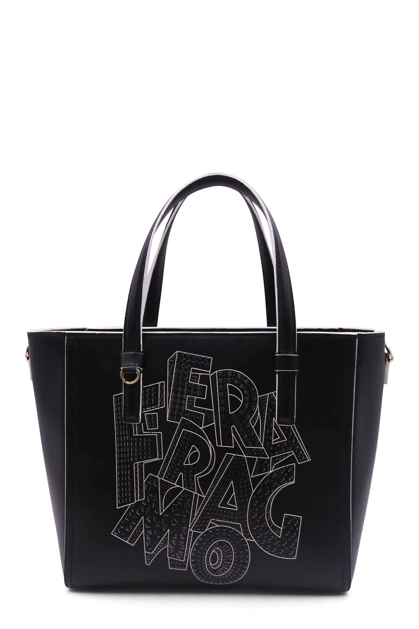 Laser Cut Shopping Tote Black