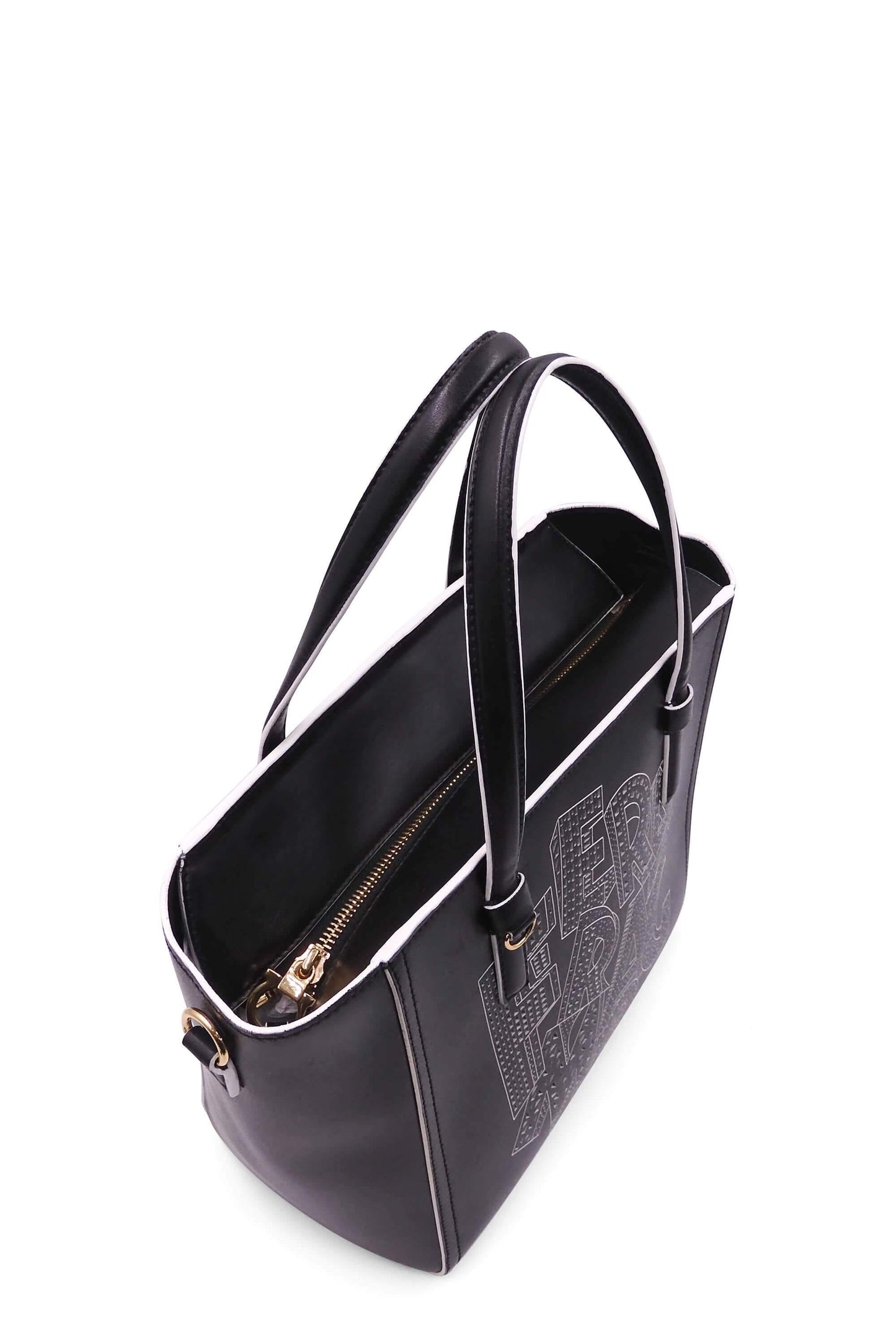 Laser Cut Shopping Tote Black