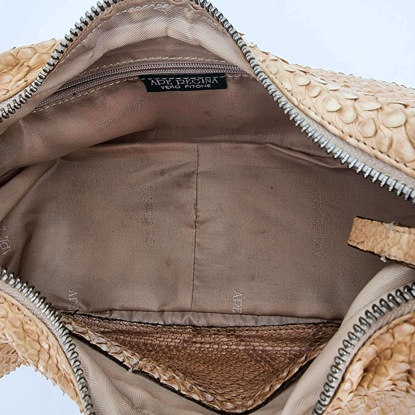 Soft handbag beige exotic