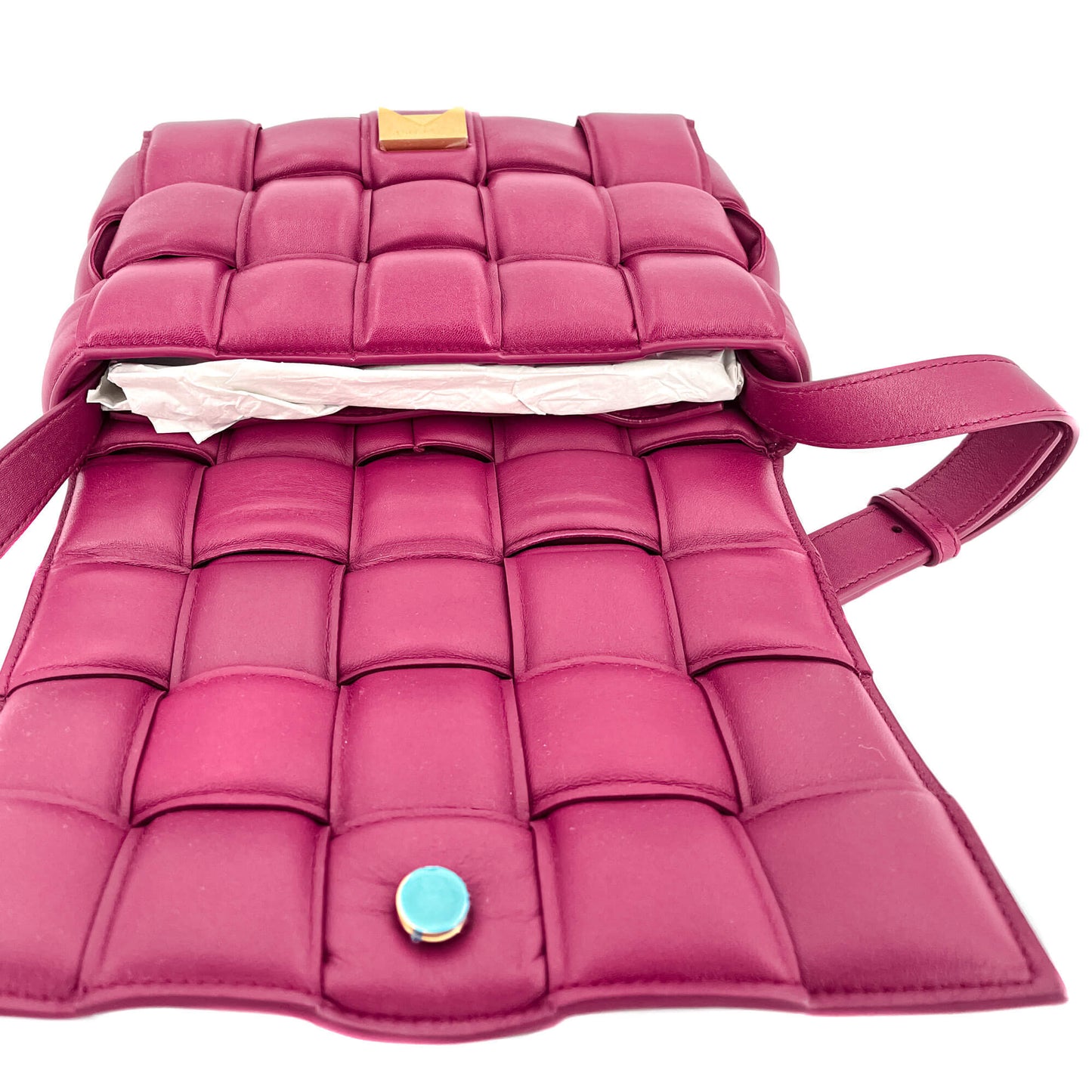 Padded Cassette Leather Shoulder Violet Bag