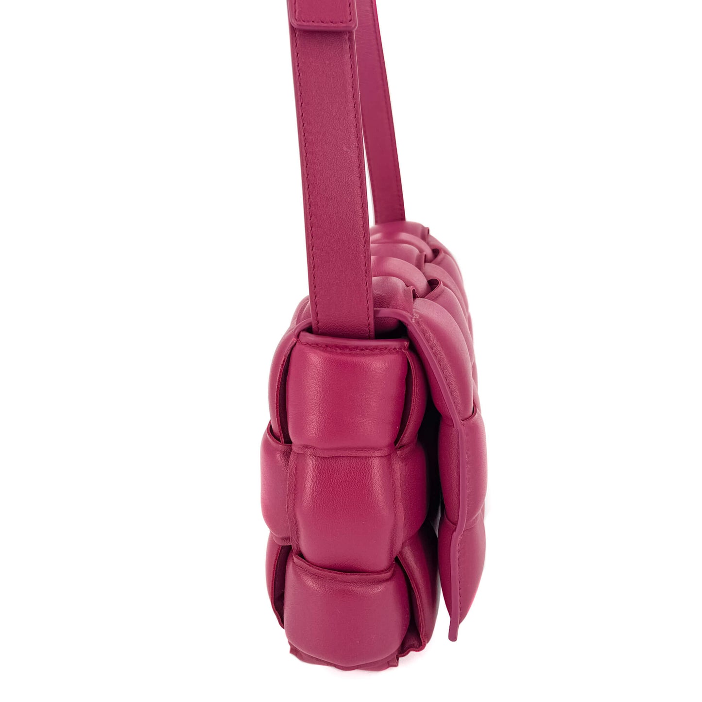 Padded Cassette Leather Shoulder Violet Bag