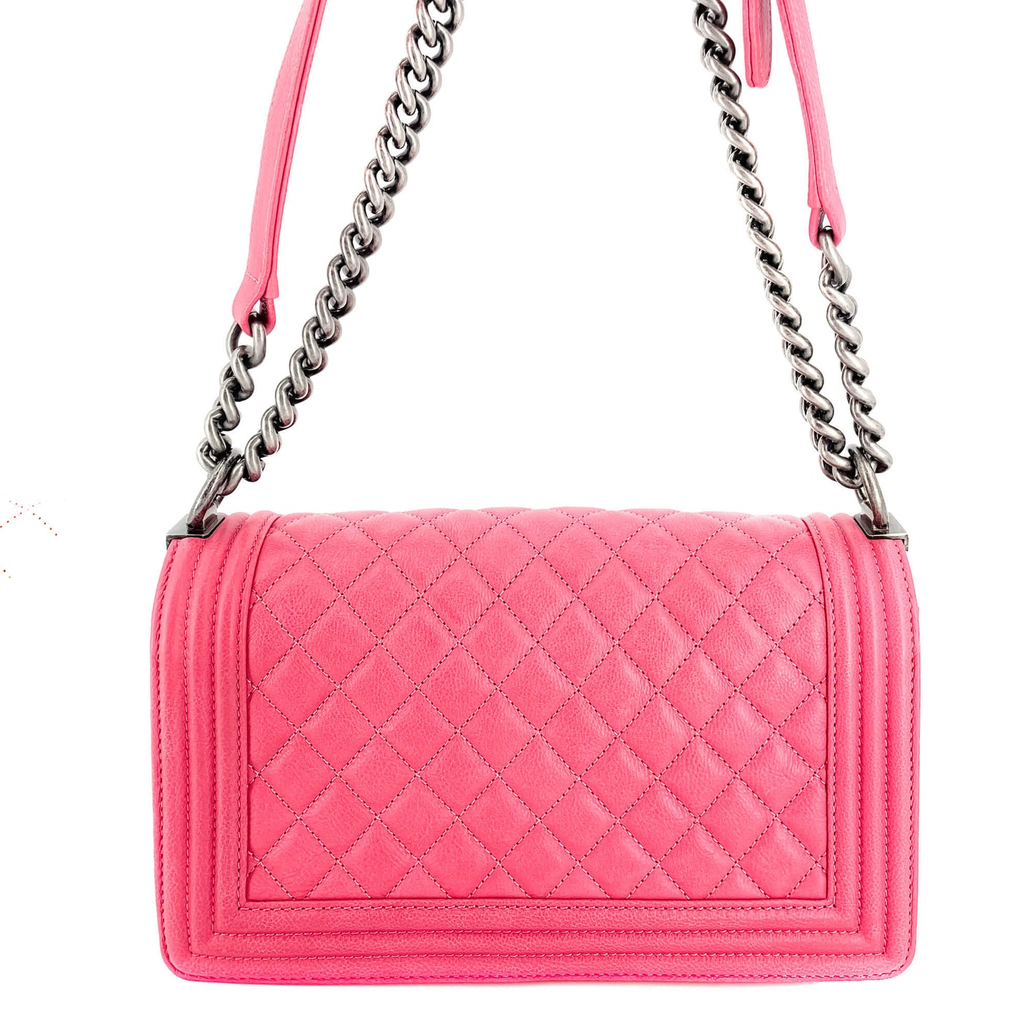 Boy Medium Quilted Calfskin Pink Bag