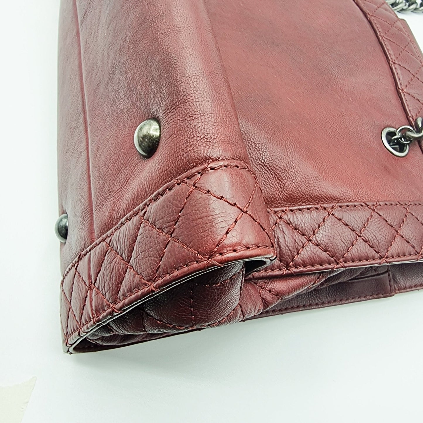 Boy Reverso Shopping Tote Burgundy Calfskin