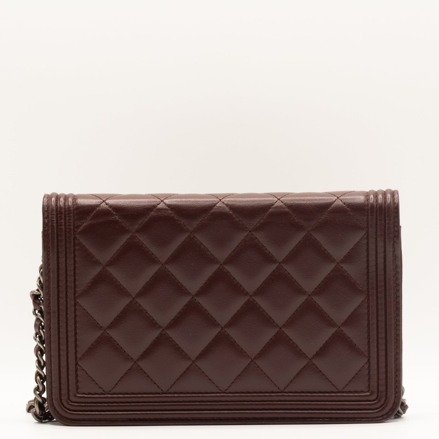 Boy WOC Clutch Burgundy Quilted Lambskin Leather