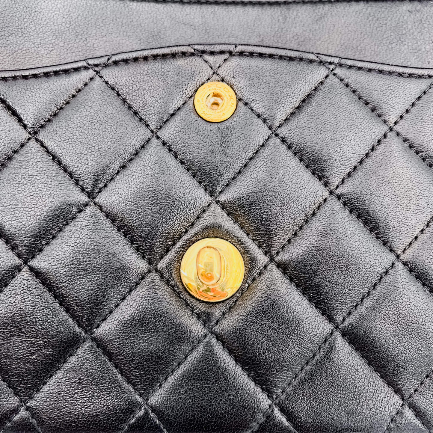 Classic Double Flap Chain Bag Black Leather Medium