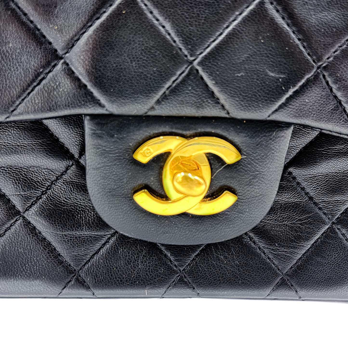Classic Double Flap Chain Bag Black Leather Small