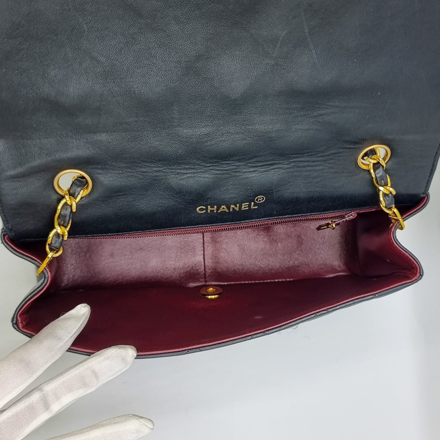 Diana Medium Black Lambskin Gold Vintage