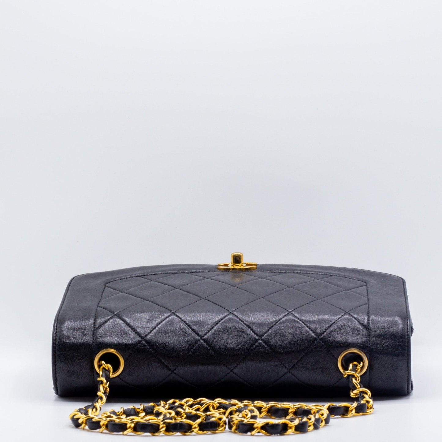 Diana Medium Black Lambskin Gold Vintage