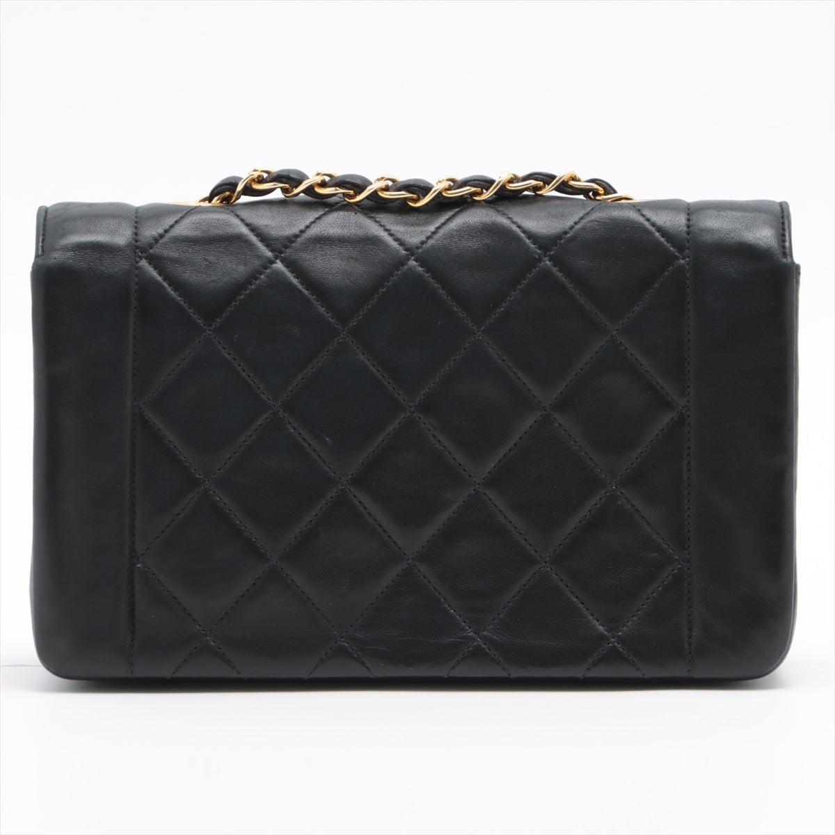 Diana Small Black Lambskin Gold Vintage