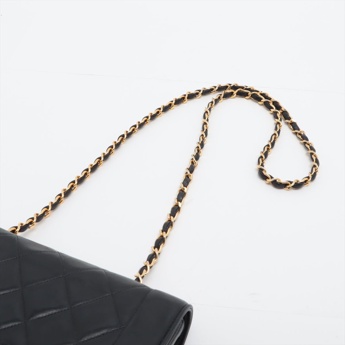 Diana Small Black Lambskin Gold Vintage