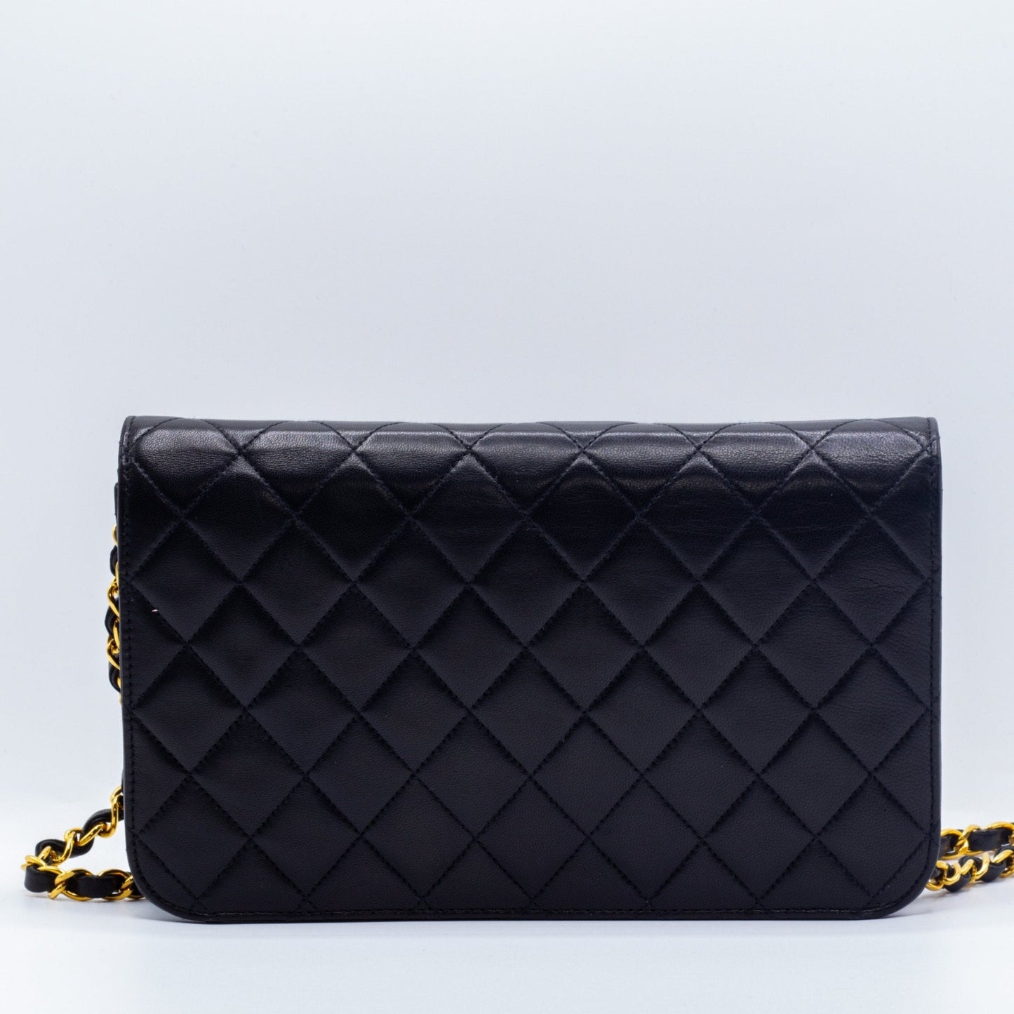 Full Flap Lambskin Leather Shoulder Bag Vintage