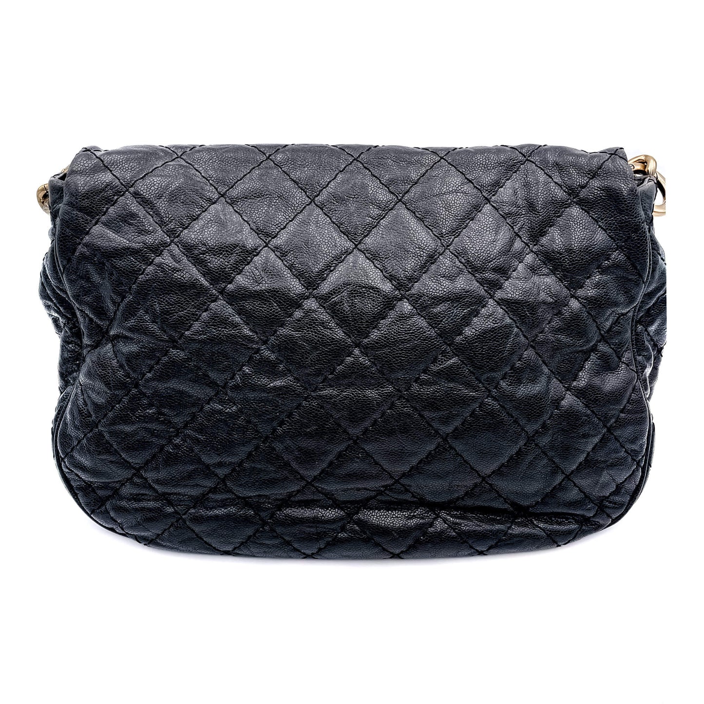 Jumbo Distressed Caviar Black Bag