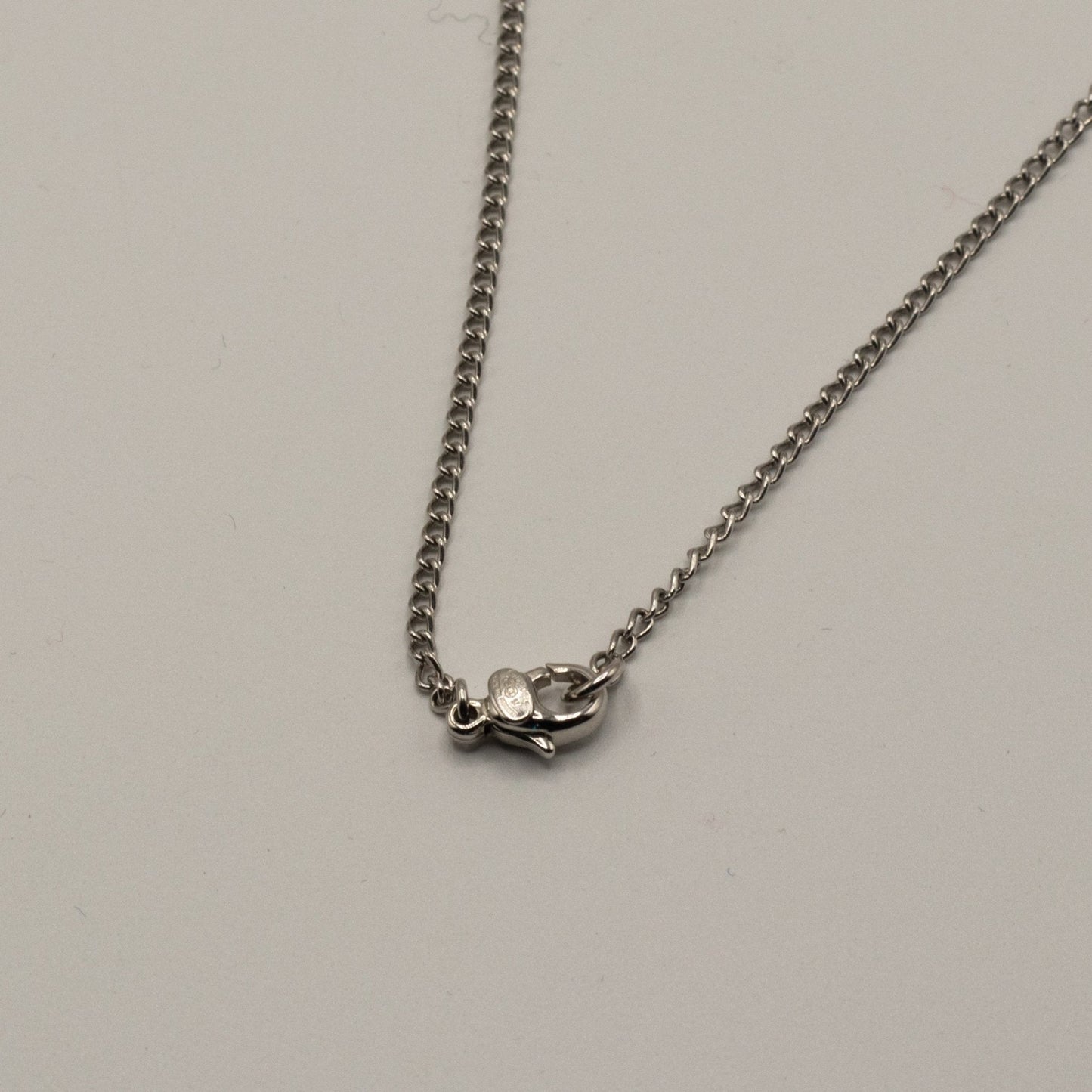 Pendant Chain Necklace CC silver Vintage