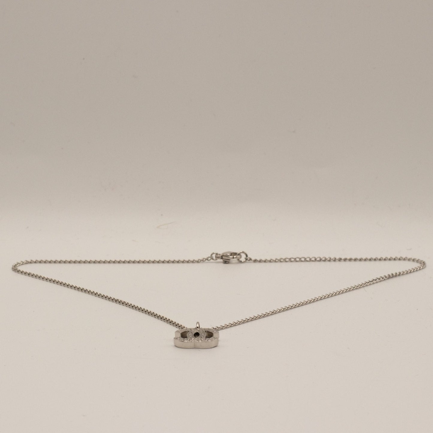 Pendant Chain Necklace CC silver Vintage