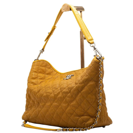 Shoulder Bag Yellow Caviar Leather