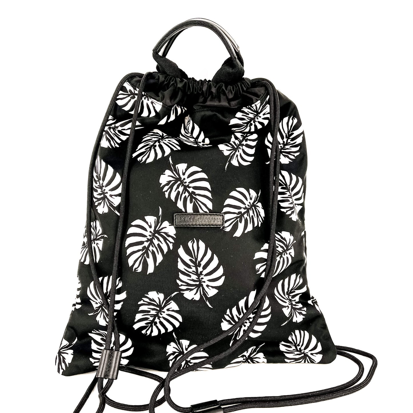 Black and White Nylon Backpack