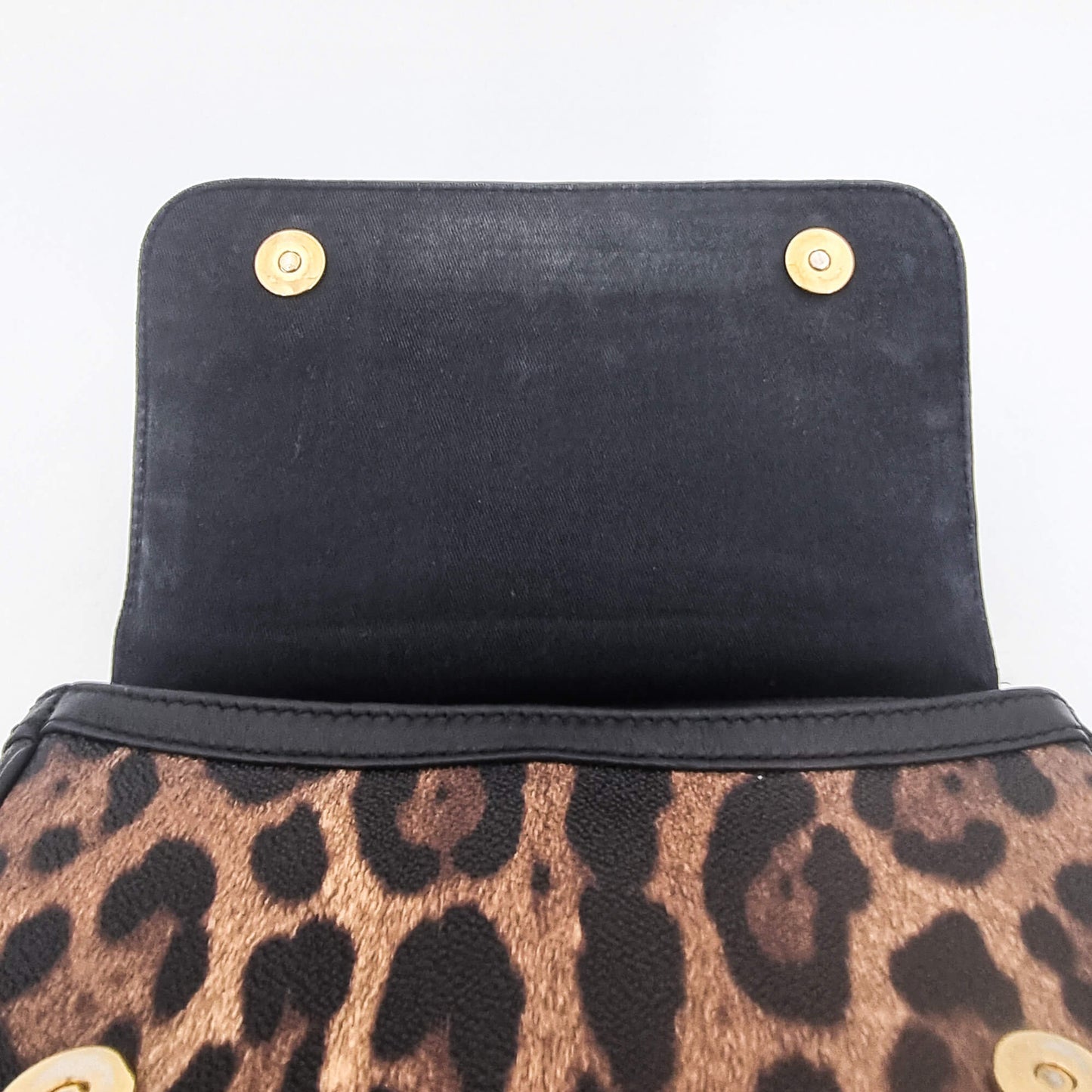 Dolce e Gabbana Black & Brown Leopard Print Sicily