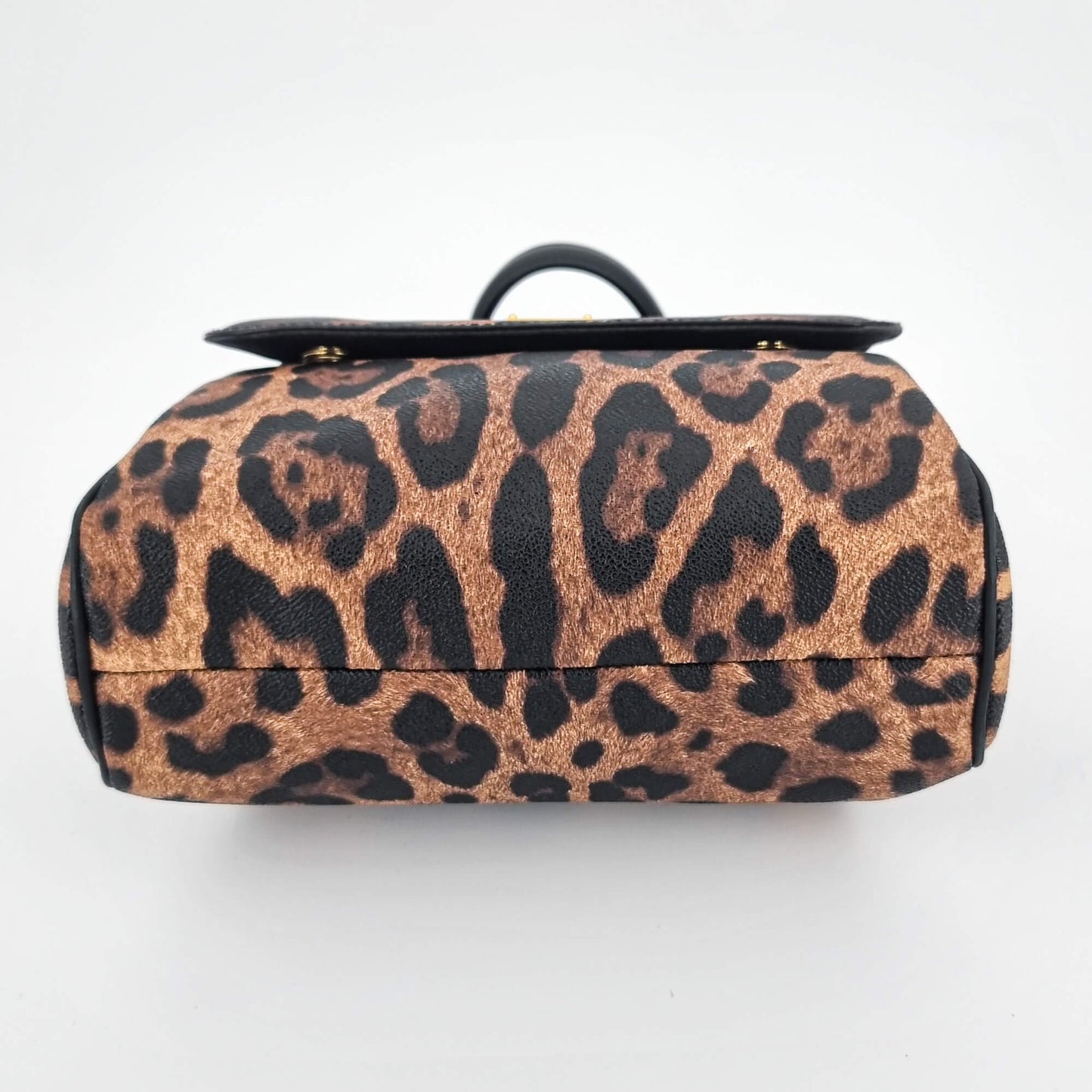 Dolce e Gabbana Black & Brown Leopard Print Sicily