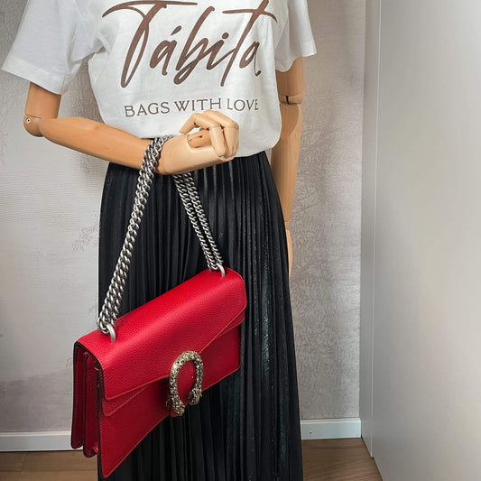 Dionysus GG Small Leather Chain Shoulder Bag Red