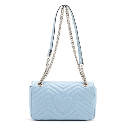 GG Marmont Leather Chain Shoulder Bag Azure