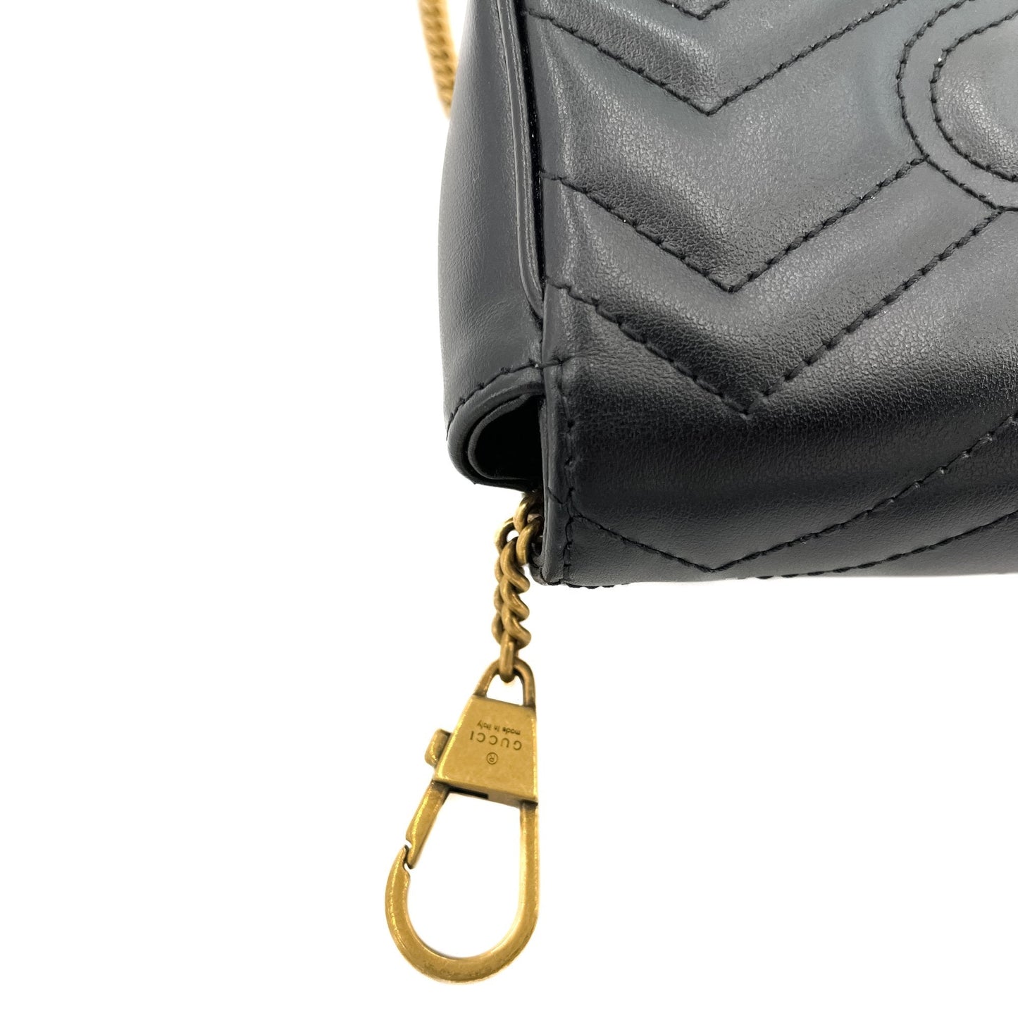 GG Marmont Nano MatelassÃƒÆ’Ã‚Â© Leather Black Bag