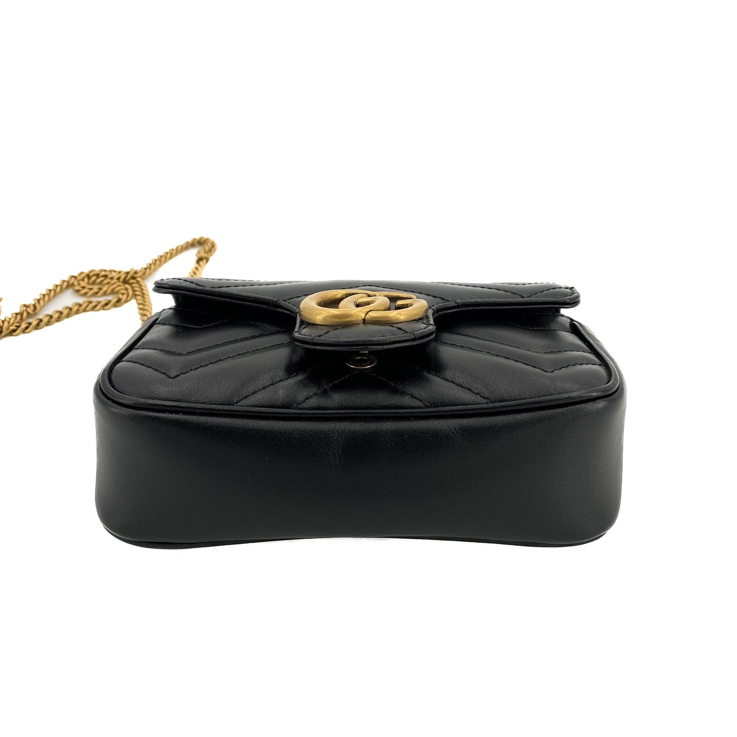GG Marmont Nano MatelassÃƒÆ’Ã‚Â© Leather Black Bag