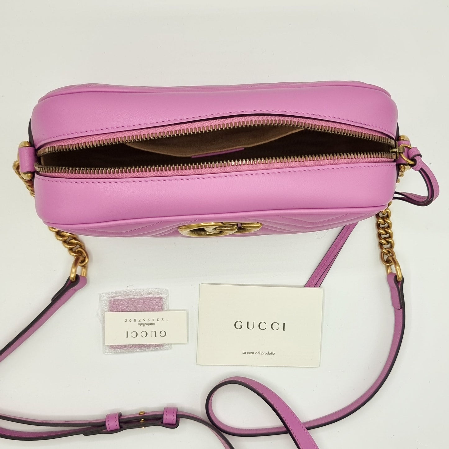 GG Pink Marmont Crossbody Bag MatelassÃƒÆ’Ã‚Â© Leather