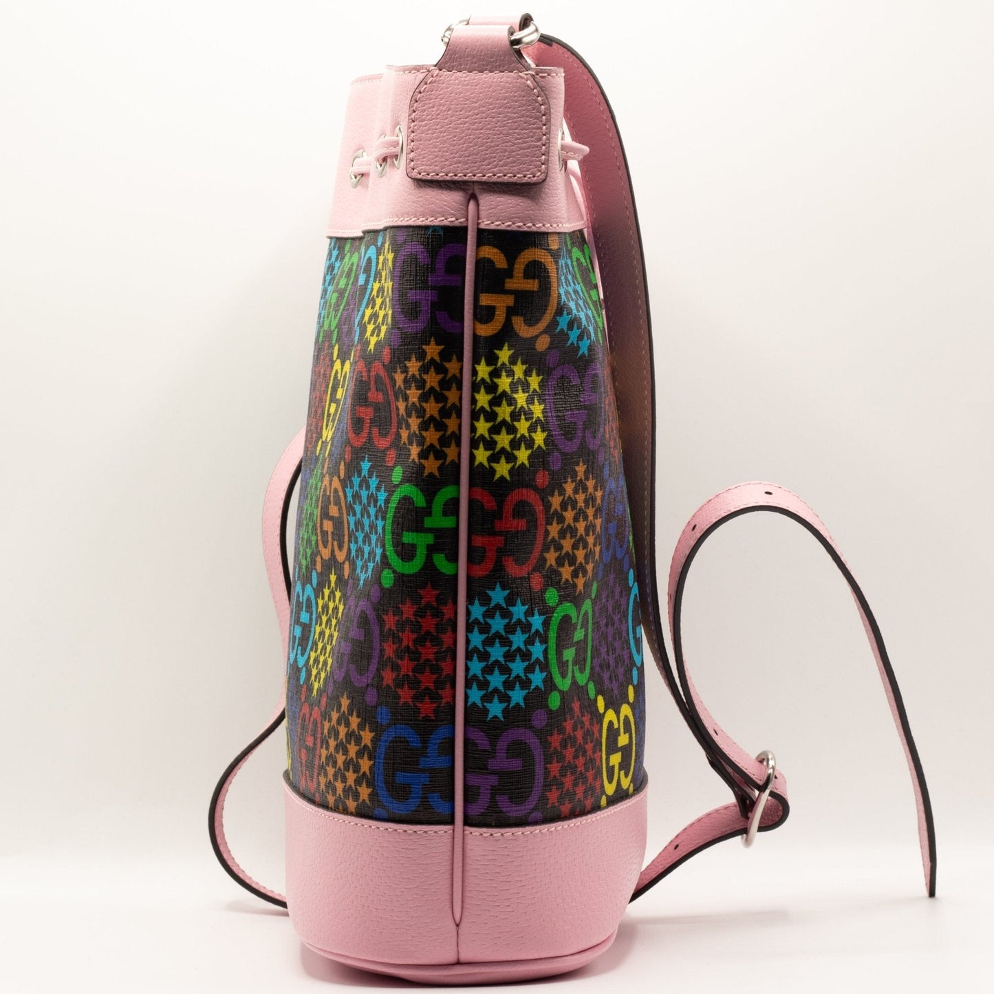 GG Supreme Monogram Psychedelic Bucket Bag Pink