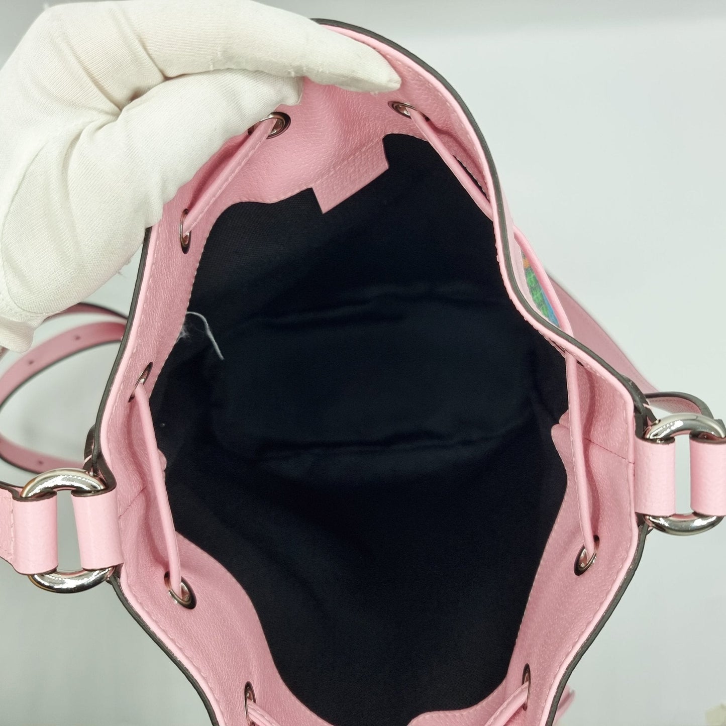 GG Supreme Monogram Psychedelic Bucket Bag Pink