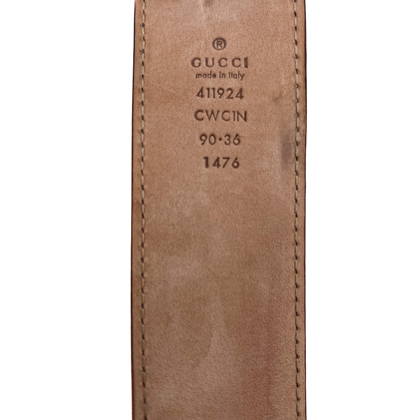 Guccissima Interlocking Belt Embossed Blue 90 /36
